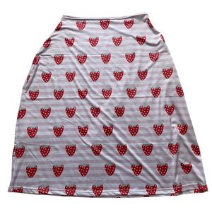 Striped Strawberry Print Pink and White‎ Skirt